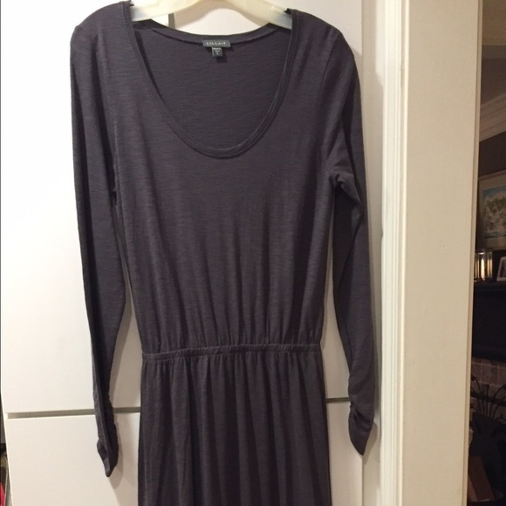 LillaP Maxi Dress Pima Cotton Long Sleeve XS Gray NWOT